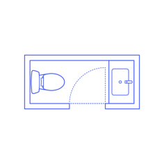 Layouts Bathrooms Half 2 Wall Facing Technical Drawing Svg Vector, Free Vectors File